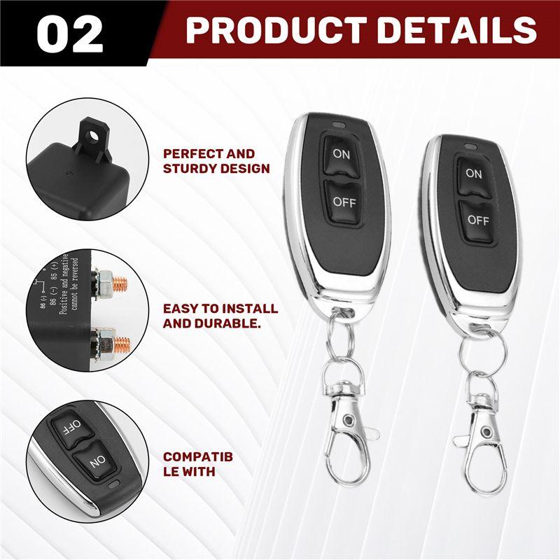 Portable Remote Battery Disconnect Switch Wireless Remote Control Battery Disconnect Switch Automobile Parts