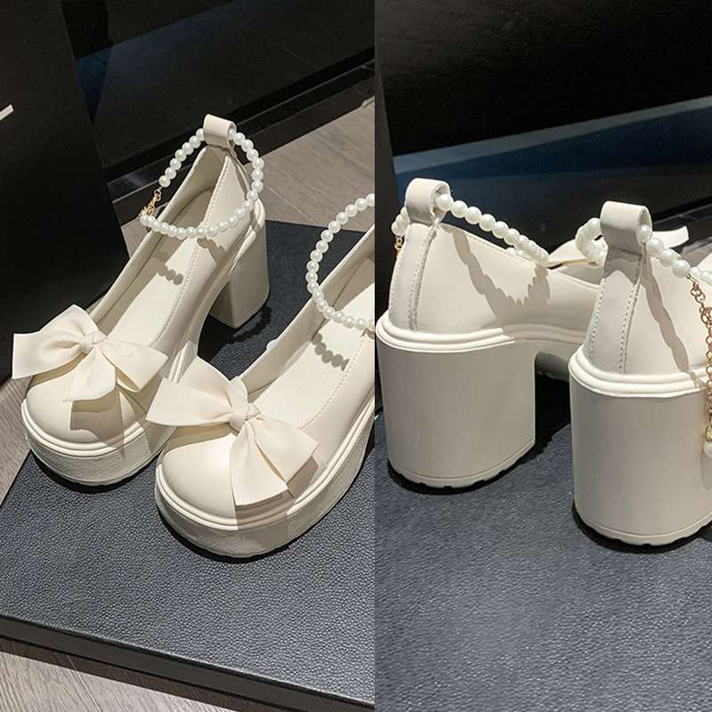 

Mary Jane high heels women s 2025 new French retro versatile temperament thick heel single shoes gentle style bridesmaid shoes 38