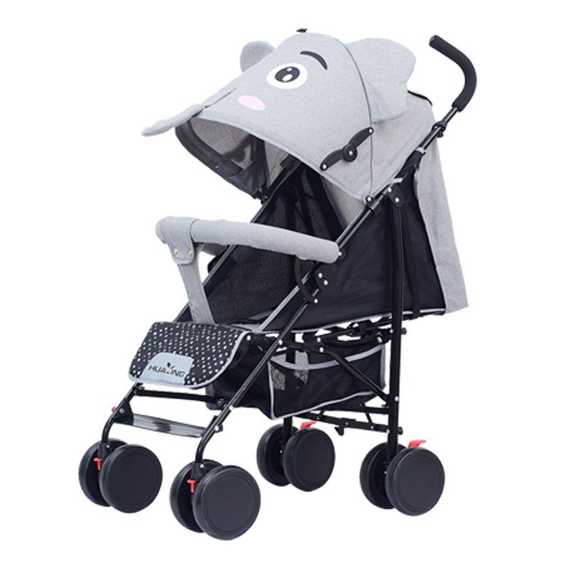 Cartoon Elephant Dual-Use Baby Stroller - Adjustable, Portable, and Safe for Winter and Summer