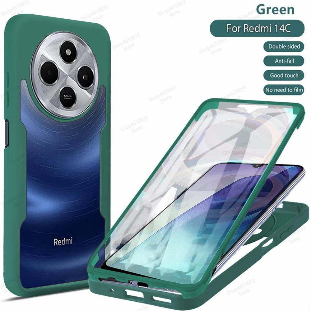 Shockproof 360 Full Cover Case For Xiaomi Redmi 14C 4G 13C 12C 12 Turbo 3 A1 A2 Plus 10C 10 10A 9C 9A Soft Silicone Bumper Case