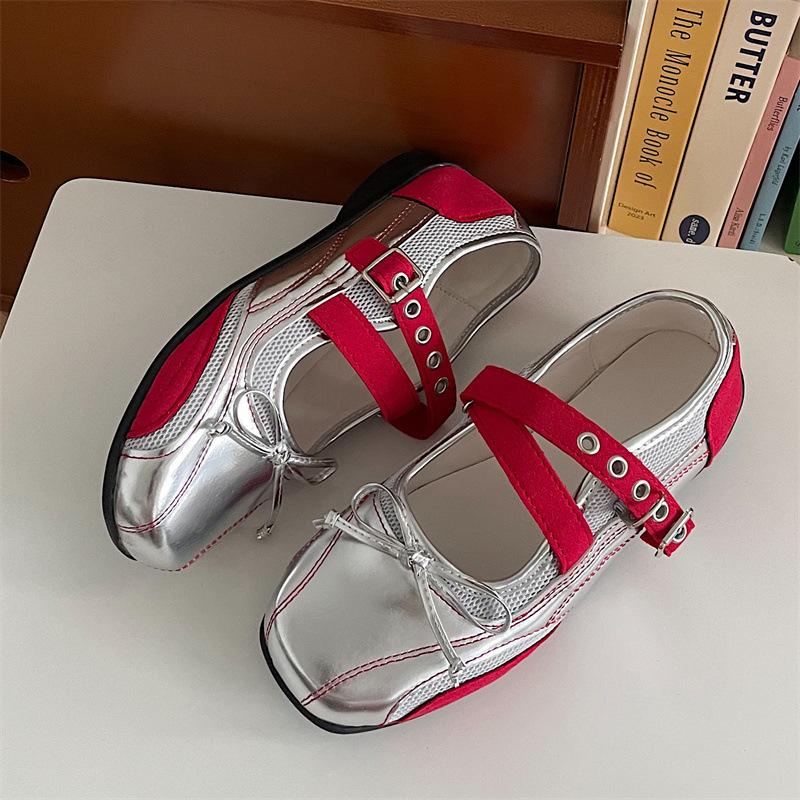 

Fashion Brand Women Shoes 2025 Autumn New Silver Luxury Single Shoe Women High Heels French Skirt Shoes Soft Sole Mary Jane Shoes Pumps 40 красный