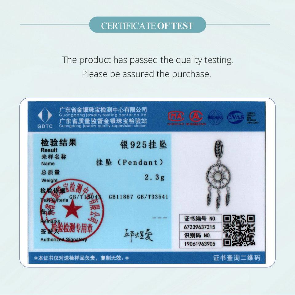 WOSTU 925 Sterling Silber Traumfänger Anhänger Charms Sonnenperlen für Damen Original Armband und Halskette Edler Schmuck