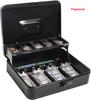 Money Box For Cash Saving Locking Cash Box With Money Tray Metal Money Saving Organizer 4 Bill/5 Coin Slots Cash Register Drawer