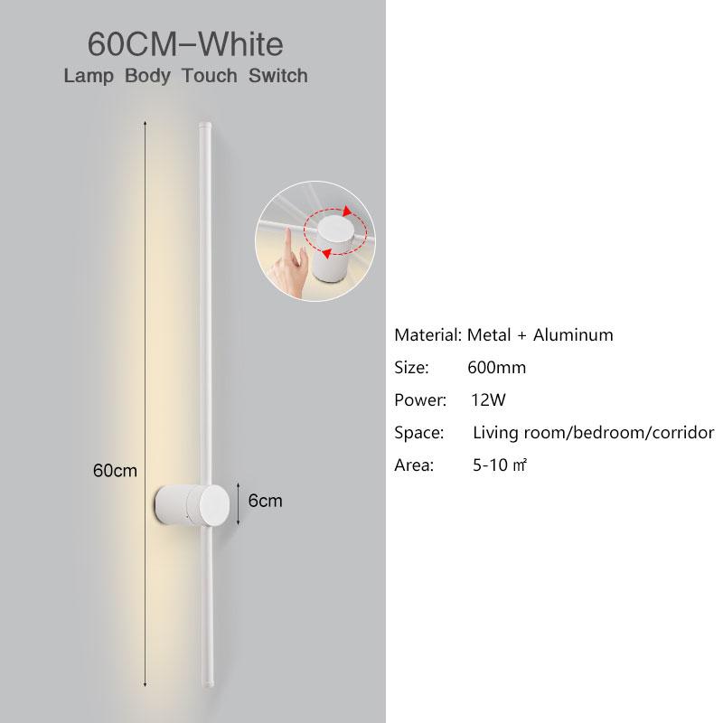 Indoor Touch Switch Dimmable LED Wall Lights for Living Room Bedroom 360° Rotatable Dimming Wall Lamps Wall Sconce Black White