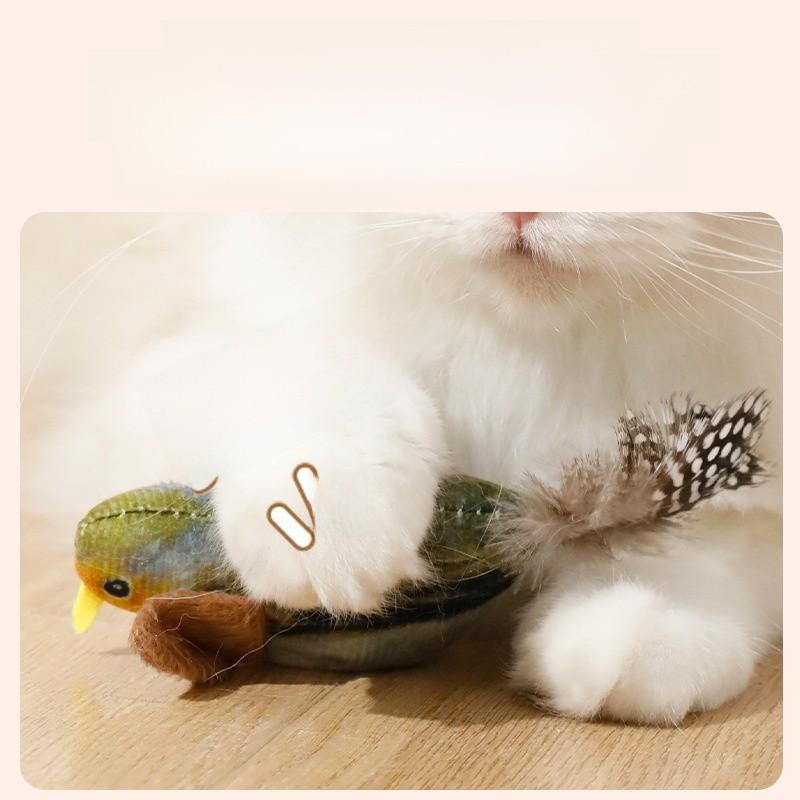 Plüsch Katzenspielzeug Vogel mit Geräusch für Indoor-Beschäftigung und Haustierunterhaltung