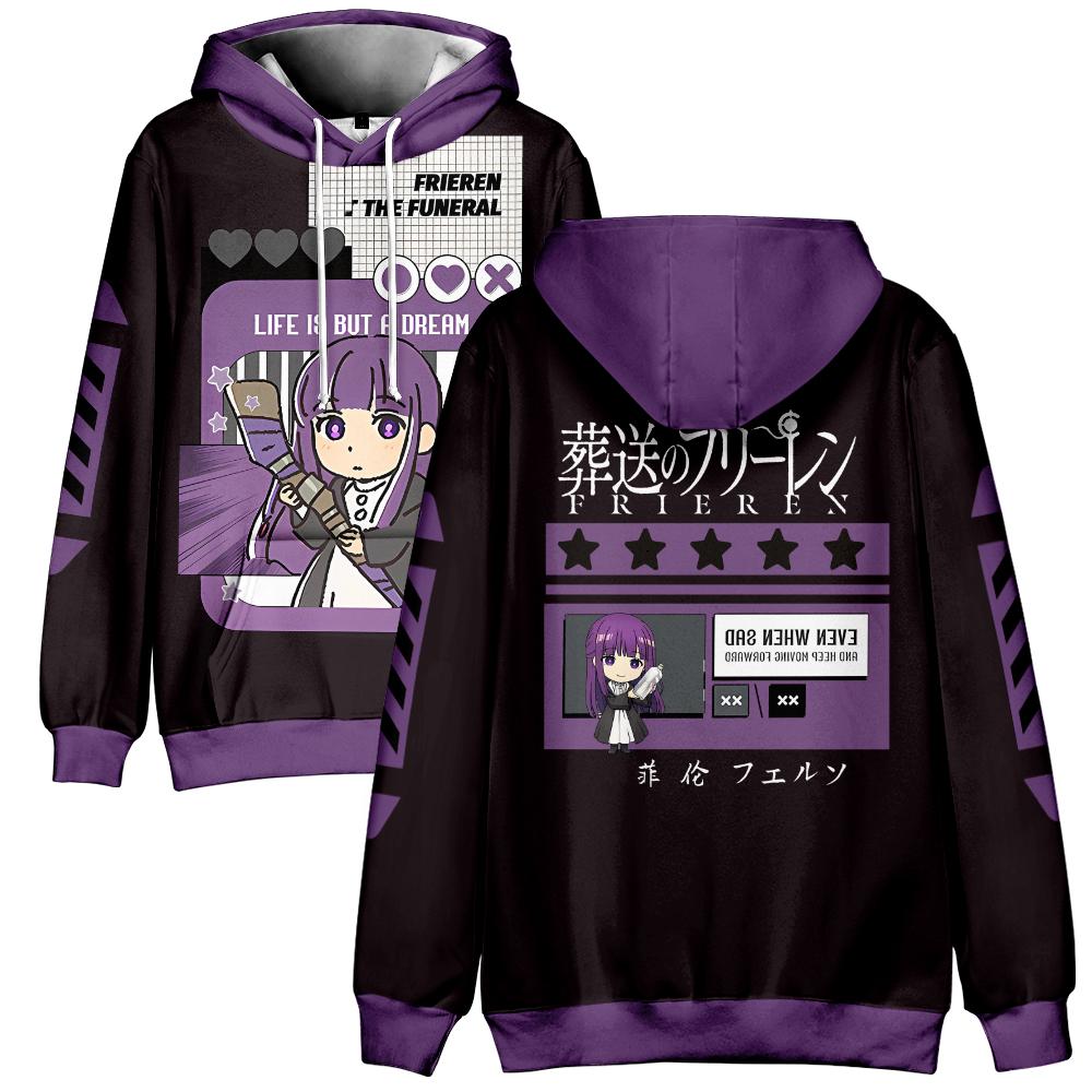 

Фрирен: Толстовка с капюшоном в стиле аниме Beyond Journey s End, осенний пуловер с графическим рисунком, модный зимний пуловер унисекс с длинными рукавами, зимняя повседневная уличная одежда, свободная уличная одежда