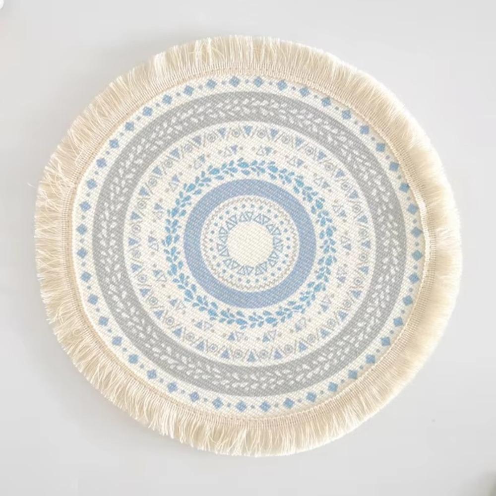 Romantic Bohemian Placemats Round Coaster Cotton Pad Heat Insulation Mat  Wedding Table Decor