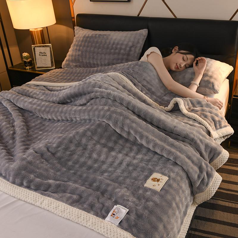 Luxurious Plush Flannel Blanket - Thick Soft Cozy For All Seasons Perfect For Bed, Sofa, Or Office Naps Elegant Home Decor
