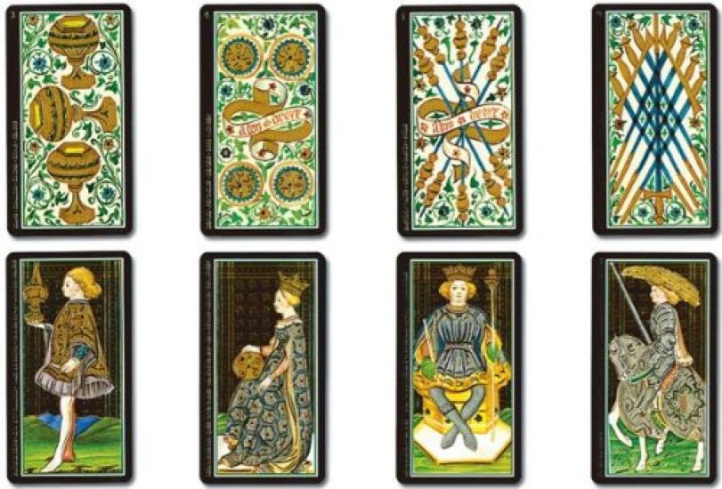 Nichiyu Tarot Card Set for Fortune Telling Sforza Tarot VISCONTI Oldest Surviving Tarot Includes a Japanese Commentary 78-Card [Authentic] [Visconti