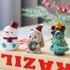 Christmas Series Craft Resin Animal Party Creative Mini Christma Tree Old Girl Kids Cute Gift Home Decoration Supplies Decor