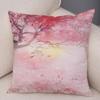Office Living Room Home Pillowcase Pink Peach Blossom Pattern Pillowcase Car Ornaments