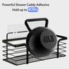 16-Pack Shower Caddy Adhesive Replacement, Transparent Adhesive Hooks Stickers, Strong Hook Strip for Shower Caddy Basket Shelf, Soap Holder,