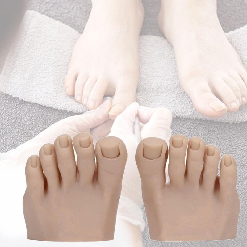 1 para ćwiczeniowa sztuczna stopa elastyczna ruchoma miękka silikonowa sztuczna stopa protetyczna narzędzie do manicure do treningu paznokci ekspozycja