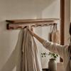 Black Walnut Wall-Mounted Coat Rack Natural Finish for Hallway, Small Apartments