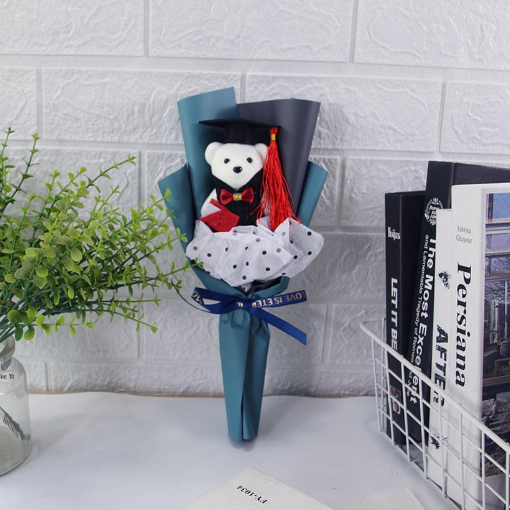 Lovely Bear Bear Plush Bouquet Lovely Doctoral Bear Toy Graduation Bear Bouquet  Birthday Party