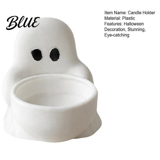 Halloween Ghost Candle Holder Holder Cute 3D Printed Tea Light for Small Aromatherapy Scented Candles Tabletop Candy Dish Party Decor Novelty