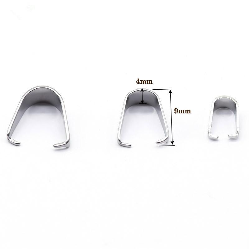 50/100x Stainless Steel Pinch Clip Clasp Bails For Jewelry Making Claw Clasps Melon Seed Buckle Connector Pendant Handmade Craft