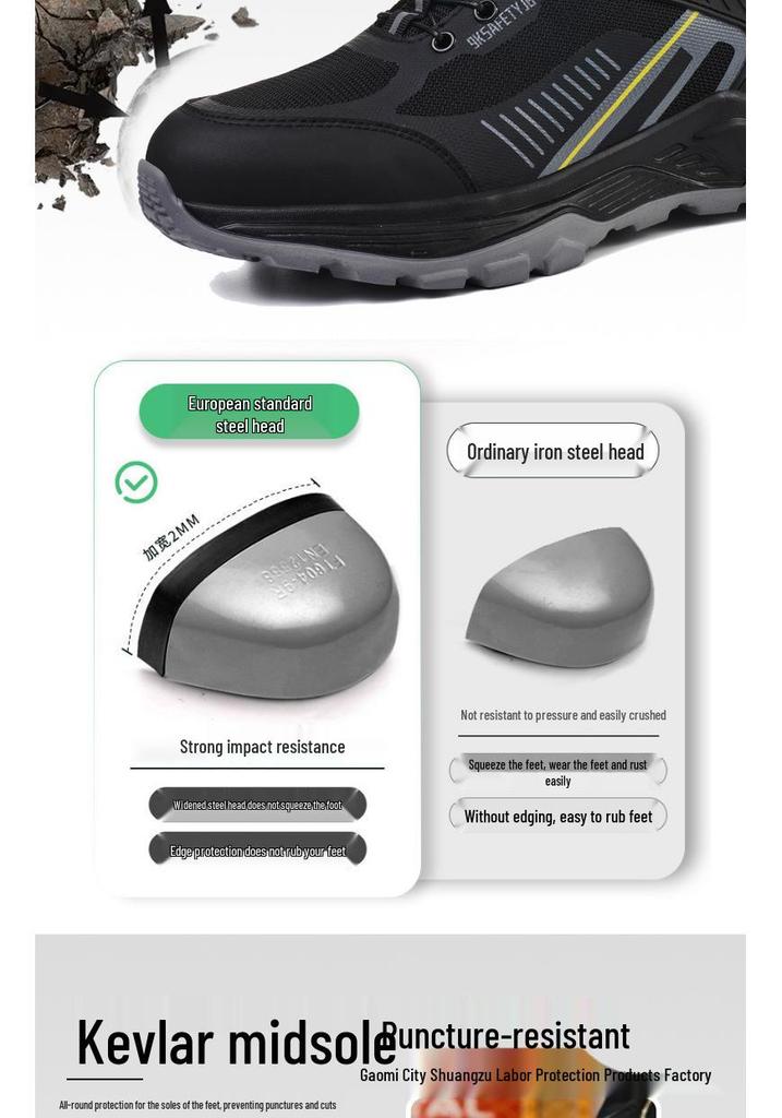 All-Season Steel Toe High-Top Safety Boots: Anti-Smash, Anti-Puncture, Comfort for Long Hours