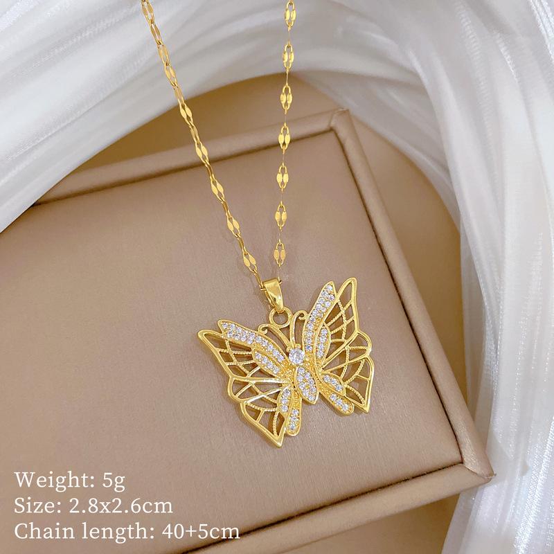 Light Luxury Moon Full Of Diamonds Micro-Inlaid Design Temperament Shining Necklace Female, Simple Pendant