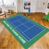 Modern Floor Carpet Home Decor Tennis Court top View Badminton Field Graphic Square for Tennis Court Area Rug Play Mat