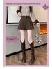 Woolen High-Waist Wide-Leg A-Line Shorts for Women, Petite Fit, Coffee Color, Perfect for Autumn and Winter