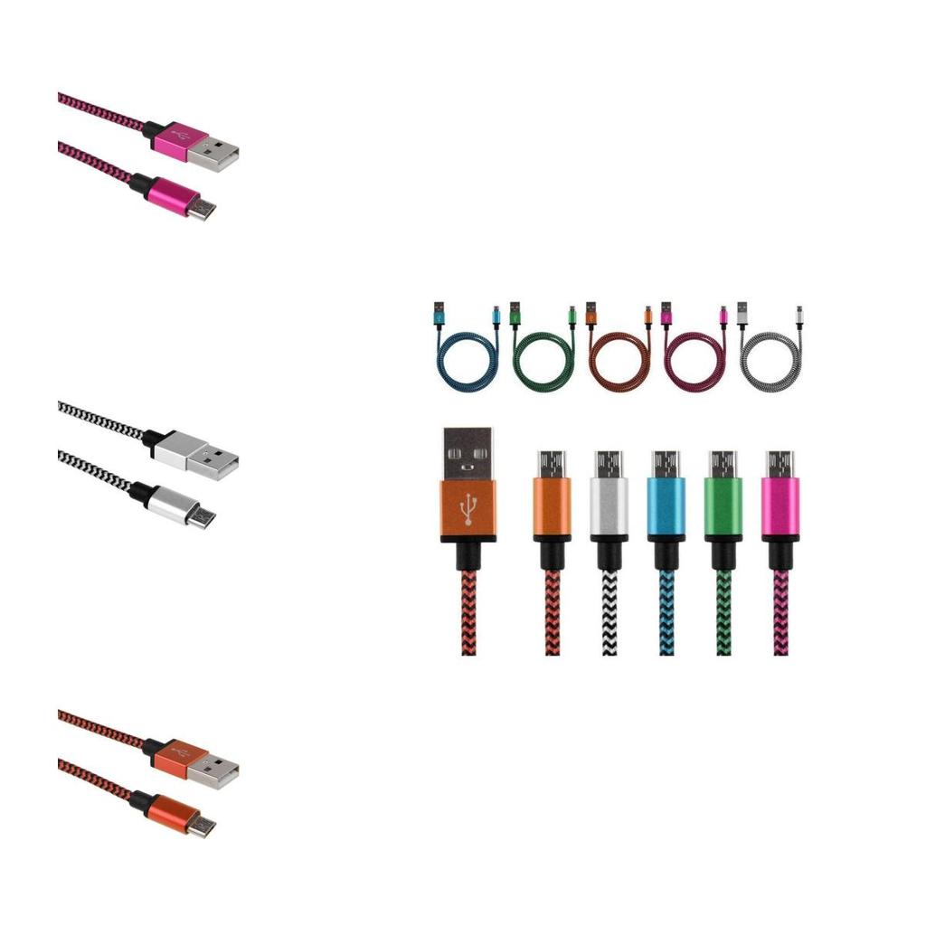 Timeless Design 3/6/10ft Aluminum Braided Micro Usb Data Sync Charger Cable For Your Android Phone