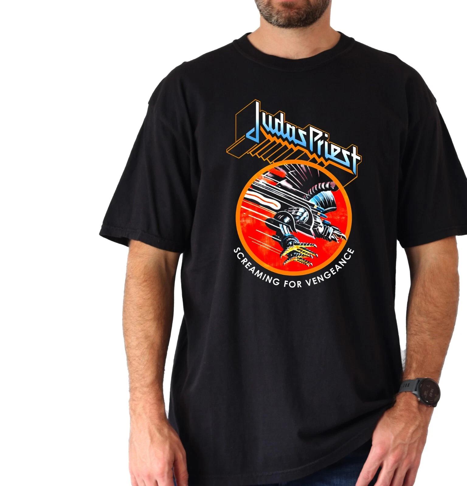 Judas Priest logo image Black T-Shirt breathable Polyester - Heavy Metal music S