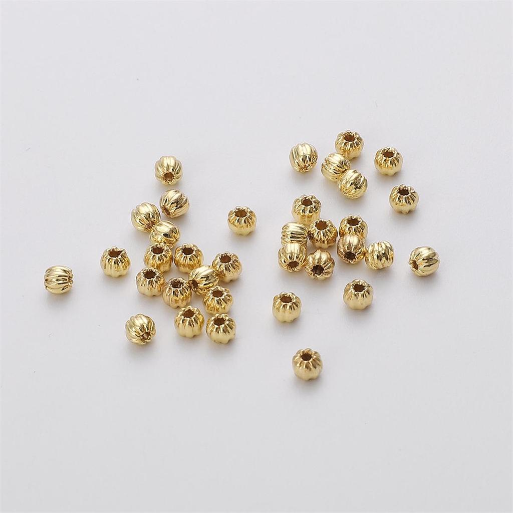 Copper Pumpkin Patterned Lantern Beads For DIY Jewelry Making Craft Accessories