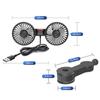SEAMETAL 3 הילוכים גב קירור מושב רכב מאוורר טעינת USB מאוורר ראש כפול מצנן צוואר סיבוב 360 מעלות לאביזרי רכב בקיץ