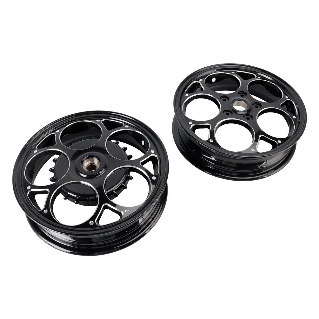 Front & Rear Wheel Rim Set 3.0x12" Black For Vespa Sprint Primavera 50 125 150
