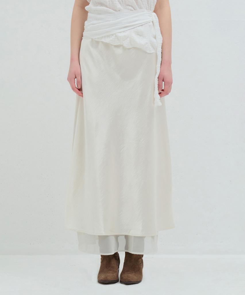 Kamino Silk Layered Skirt Ivory
