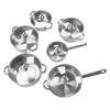 6 Pcs Stainless Steel Pots and Pans Set Even Heating Thickened Easy To Clean Cookware Set with Lids for Kitchen