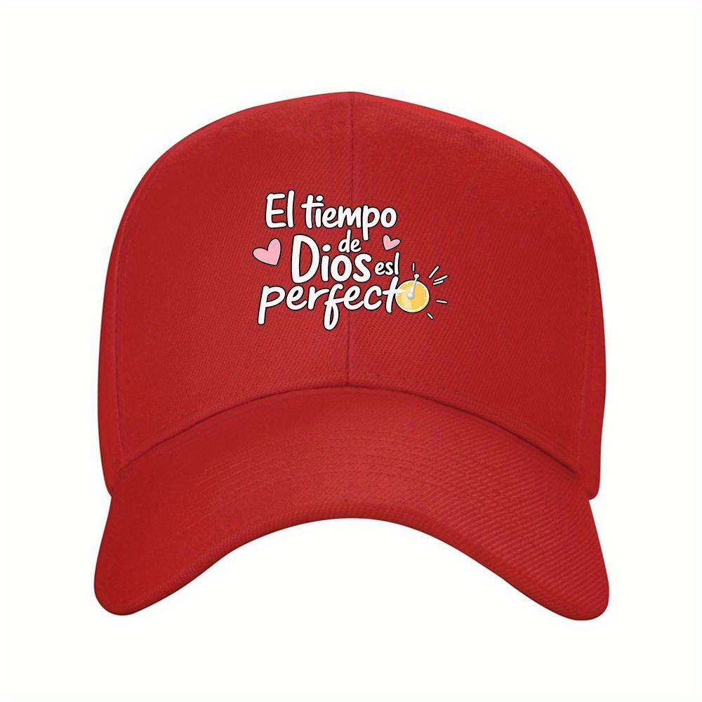 Woven fabricpc Spanish Inspirational Religious Baseball Cap Lightweight Polyester Adjustable Hat with Godaposs Plan Sp