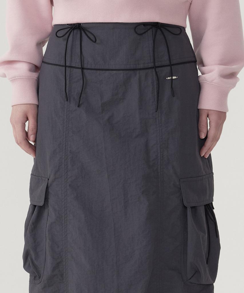 Covernat Woman String Cargo Skirt Charcoal