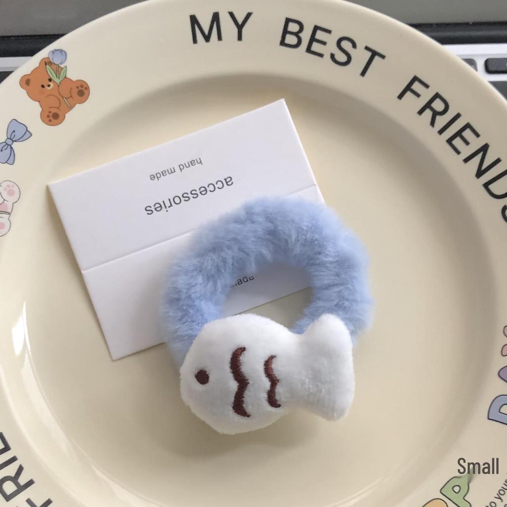 Adorable Plush Fish Hair Clip & Fluffy Tie - Cute Japanese Girlish Heart Design, Women's Claw Clip Headwear