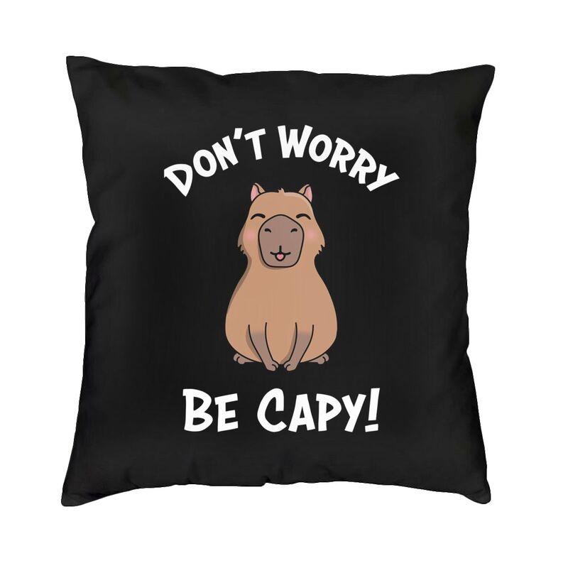 Doodle Plants Capybaras Pillow Case 40X40Cm Living Room Decoration Kawaii Wild Animals Cushions For Sofa Square Pillowcase