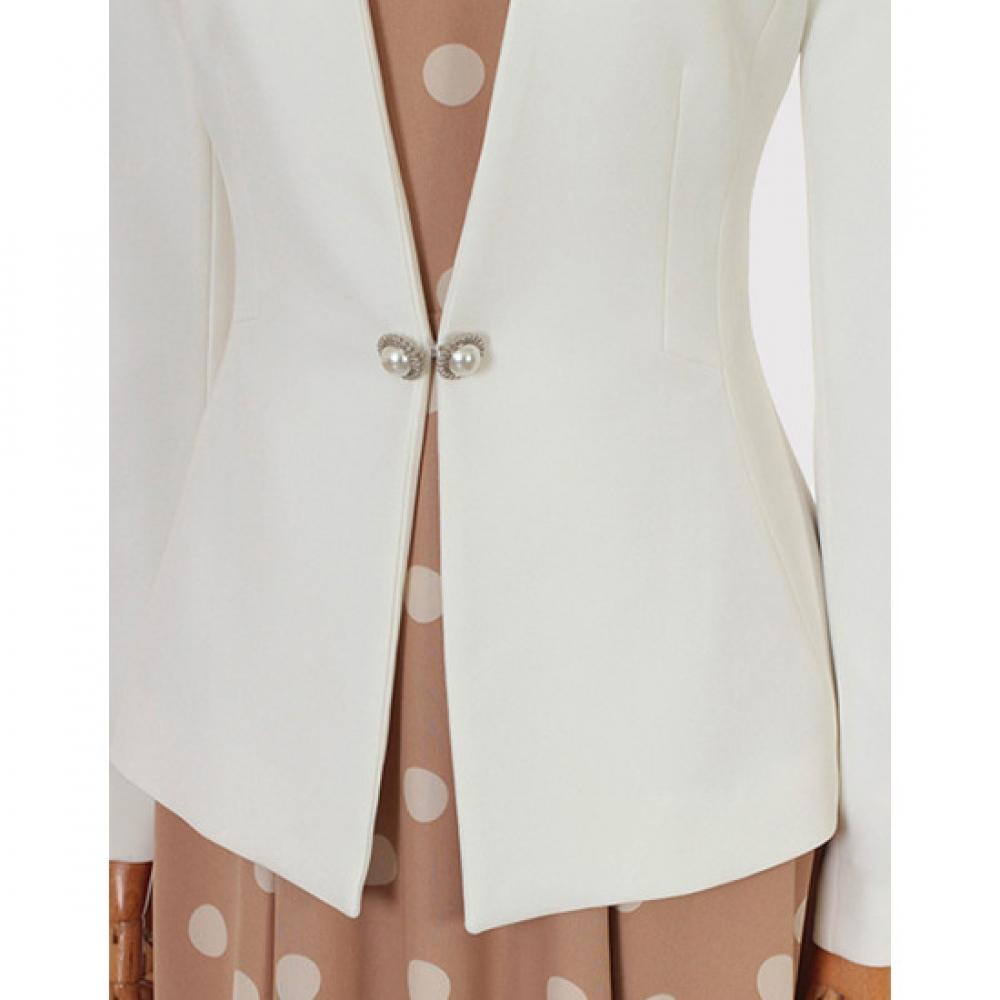 Win Formal Jacket With Chic Cut Brooch Set