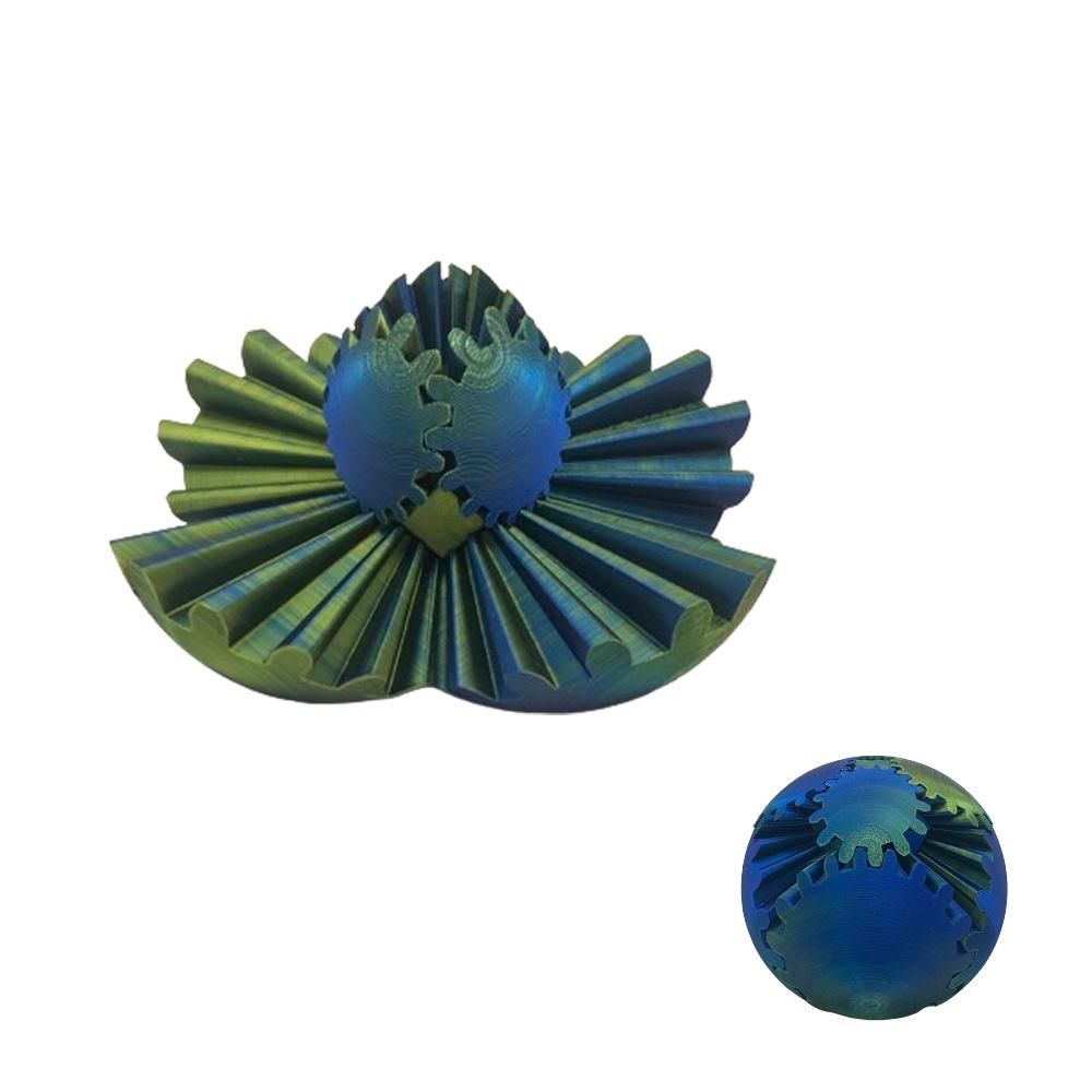 3D Printed Gear Spin Ball - Rotating Gear Ball Toy