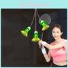 Adjustable Height Badminton Training Device With Automatic Rebound Line For Indoor Practice