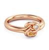 Citrine Dual Stone Stackable Ring - 925 Sterling Silver Rose Gold Vermeil