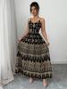 Ethnic Style Halterneck High Slit Maxi Dress - Summer Vacation Women's Wear
