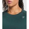 Gymshark Adapt Fleck Seamless Long Sleeve Crop Top Darkest Teal Functional Teal B2a1c Tbt3