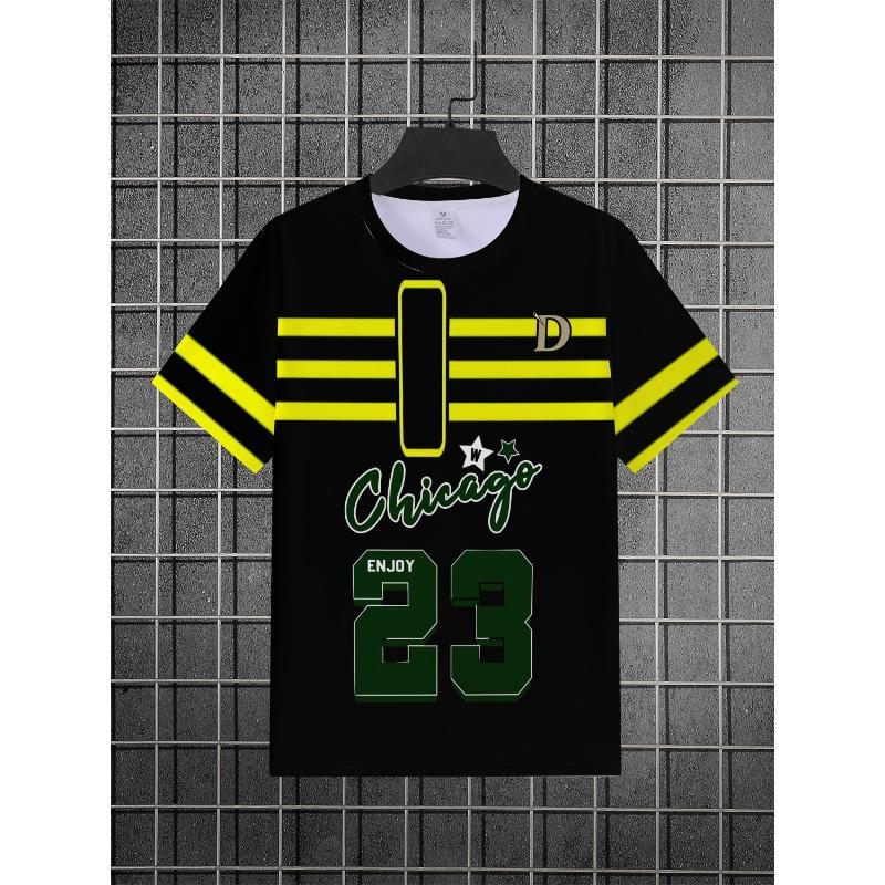 Men s 3D short-sleeved round neck T-shirt, casual short-sleeved, sports short-sleeved S