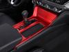 Honda Accord 18th Gen Red Interior Trim Kit: Gear Shift Frame, Armrest, Air Vent, Gear Knob, Steering Wheel.