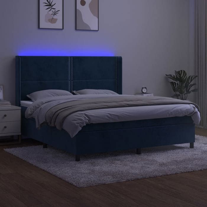VidaXL Sommier à Lattes de Lit avec Matelas et LED, Lit Rembourré, Lit Double, Lit Adulte de Chambre à Coucher Intérieur, 3139521