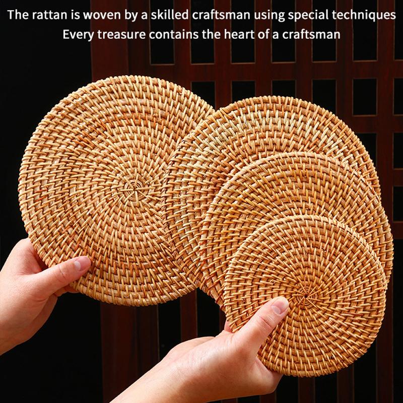 Rattan Heat-Insulating Mat Table Mat Anti-Scalding Pot And Plate Mat High-Temperature Resistant Teacup Mat