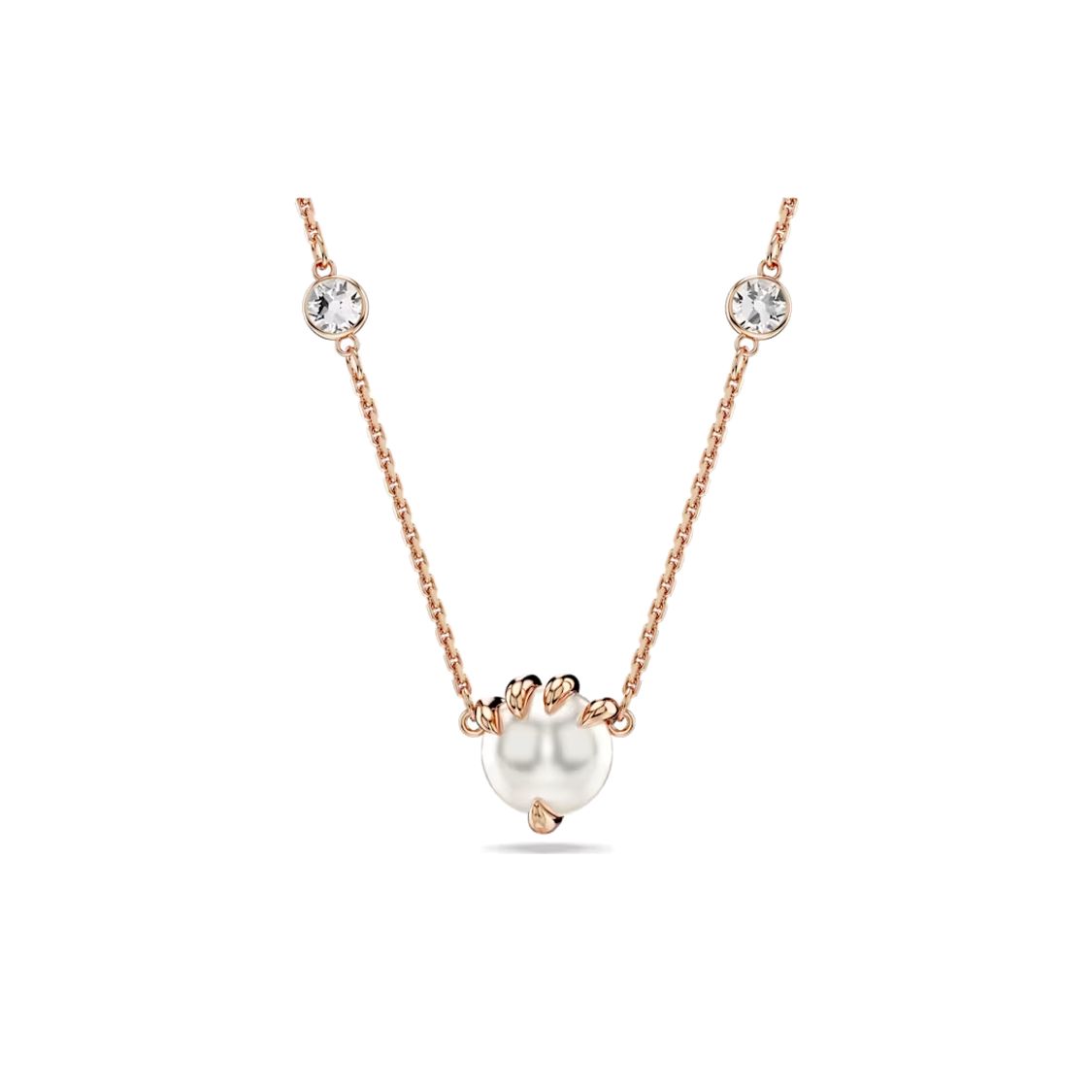 Swarovski Dragon And Phoenix Claw Inlay Decoration Imitation Crystal Rose Gold Tone Imitation Pearl Necklace Women necklace 5685774 Shopping Bag