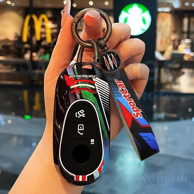 Racing Style Metal Car Key Case Fob Cover for Mercedes Benz C S Class W206 W223 S350 C300 S400 S450 S500 C200L C260L S400L S450L