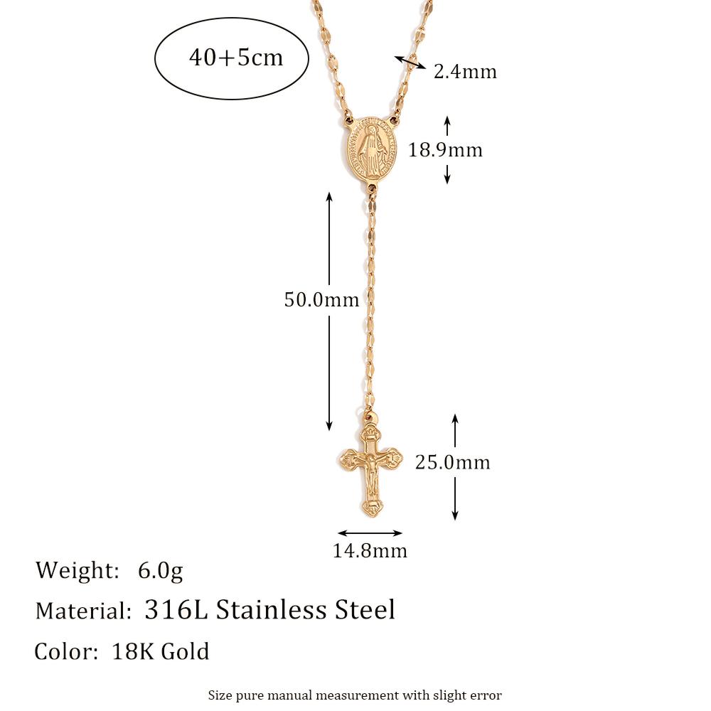 MamacitaSlay New Design Stainless Steel Jesus Cross Pendant Necklace Fashion Classic High Quality Unisex Jewelry Men Women Gift