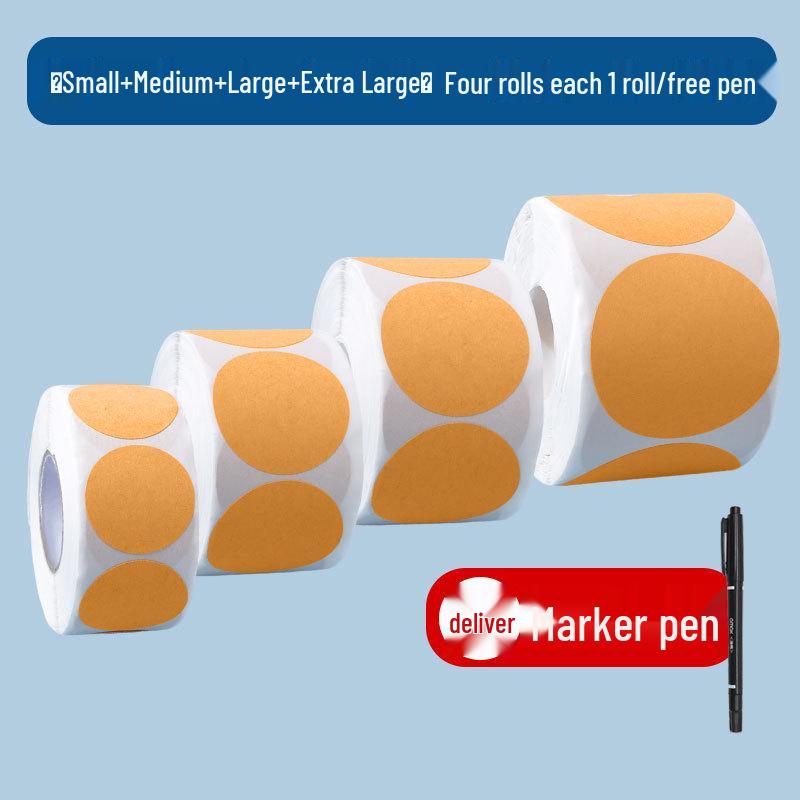 Writable Kraft Paper Label Stickers with Matte Self-Adhesive Backing